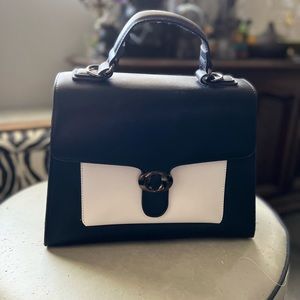 black and white handbag